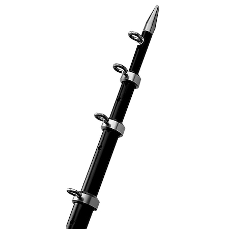 Taco Marine 8' Black/Silver Center Rigger Pole - 1-1/8" Diameter OC-0422BKA8